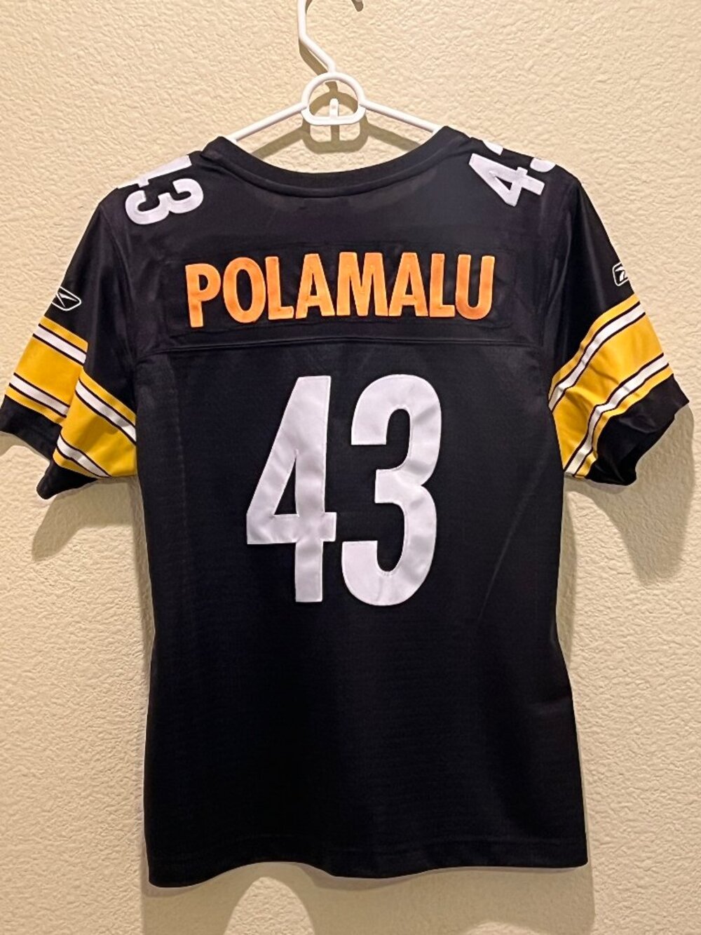 Reebok Pittsburgh Steelers Troy Polamalu #43 NFL Jersey Women’s Size L Black